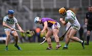 4 December 2022; Darragh Butler of Kilmacud Crokes in action against Eoin Kenneally, left, and Colin Fennelly of Shamrocks Ballyhale during the AIB Leinster GAA Hurling Senior Club Championship Final match between Kilmacud Crokes of Dublin and Shamrocks Ballyhale of Kilkenny at Croke Park in Dublin. Photo by Piaras Ó Mídheach/Sportsfile