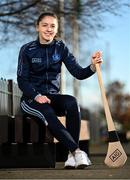 7 December 2022; Dublin camogie player Caoimhe O’Connor poses for a portrait after a training session for students of Tyrrelstown Educate Together National School. As proud sponsors of Dublin GAA, AIG are encouraging participation in GAA around Dublin through its Diversity, Equality and Inclusion Roadshow (DEI Roadshow) at Tyrellstown ETNS in Dublin. Photo by David Fitzgerald/Sportsfile