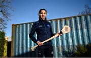 7 December 2022; Dublin camogie player Caoimhe O’Connor poses for a portrait after a training session for students of Tyrrelstown Educate Together National School. As proud sponsors of Dublin GAA, AIG are encouraging participation in GAA around Dublin through its Diversity, Equality and Inclusion Roadshow (DEI Roadshow) at Tyrellstown ETNS in Dublin. Photo by David Fitzgerald/Sportsfile