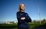 7 December 2022; Dublin ladies footballer  Caoimhe O’Connor poses for a portrait after a training session for students of Tyrrelstown Educate Together National School. As proud sponsors of Dublin GAA, AIG are encouraging participation in GAA around Dublin through its Diversity, Equality and Inclusion Roadshow (DEI Roadshow) at Tyrellstown ETNS in Dublin. Photo by David Fitzgerald/Sportsfile