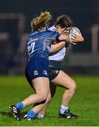 7 December 2022; Keelin Byrne of Midlands is tackled by Sinead Farrell of Metro during the Bank of Ireland Leinster Rugby Sarah Robinson Cup Round 3 match between Metro and Midlands at Coolmine RFC in Dublin. Photo by Seb Daly/Sportsfile