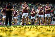 24 July 2022; Johnny Heaney of Galway and teammates after their side's defeat in the GAA Football All-Ireland Senior Championship Final match between Kerry and Galway at Croke Park in Dublin. Photo by Harry Murphy/Sportsfile