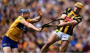 2 July 2022; Billy Ryan of Kilkenny has his shot blocked down by David McInerney of Clare during the GAA Hurling All-Ireland Senior Championship Semi-Final match between Kilkenny and Clare at Croke Park in Dublin. Photo by Piaras Ó Mídheach/Sportsfile