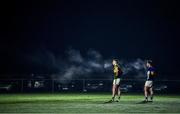 12 January 2022; Paul Geaney of Kerry and Shane O'Connell of Tipperary stand in the cold during the McGrath Cup Group B match between Tipperary and Kerry at Moyne Templetuohy GAA Club in Templetuohy, Tipperary. Photo by Brendan Moran/Sportsfile