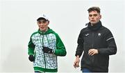 10 December 2022; Ireland athletes Darragh McElhinney, left, and Shay McEvoy during the official training session ahead of the SPAR European Cross Country Championships at Piemonte-La Mandria Park in Turin, Italy. Photo by Sam Barnes/Sportsfile