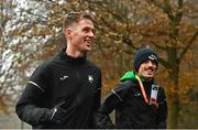 10 December 2022; Ireland athletes Barry Keane, left, and Brian Fay during the offical training session ahead of the SPAR European Cross Country Championships at Piemonte-La Mandria Park in Turin, Italy. Photo by Sam Barnes/Sportsfile