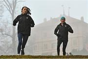 10 December 2022; Ireland athletes Danielle Donegan, left, and Sarah Healy during the official training session ahead of the SPAR European Cross Country Championships at Piemonte-La Mandria Park in Turin, Italy. Photo by Sam Barnes/Sportsfile