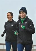 10 December 2022; Aoibhe Richardson of Ireland, right, during the official training session ahead of the SPAR European Cross Country Championships at Piemonte-La Mandria Park in Turin, Italy. Photo by Sam Barnes/Sportsfile