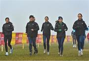 10 December 2022; Ireland athletes and coaching staff during the official training session ahead of the SPAR European Cross Country Championships at Piemonte-La Mandria Park in Turin, Italy. Photo by Sam Barnes/Sportsfile