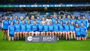 10 December 2022; The Longford Slashers stand for a team photo before the 2022 currentaccount.ie LGFA All-Ireland Intermediate Club Football Championship Final match between Longford Slashers of Longford and Mullinahone of Tipperary at Croke Park in Dublin. Photo by Tyler Miller/Sportsfile