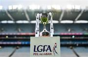 10 December 2022; A general view of the cup before the 2022 currentaccount.ie LGFA All-Ireland Intermediate Club Football Championship Final match between Longford Slashers of Longford and Mullinahone of Tipperary at Croke Park in Dublin. Photo by Ben McShane/Sportsfile