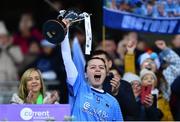 10 December 2022; Longford Slashers captain Aisling Cosgrove lifts the cup after the 2022 currentaccount.ie LGFA All-Ireland Intermediate Club Football Championship Final match between Longford Slashers of Longford and Mullinahone of Tipperary at Croke Park in Dublin. Photo by Ben McShane/Sportsfile