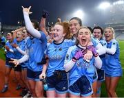10 December 2022; Longford Slashers players, including Laura Kenny, centre, celebrate after the 2022 currentaccount.ie LGFA All-Ireland Intermediate Club Football Championship Final match between Longford Slashers of Longford and Mullinahone of Tipperary at Croke Park in Dublin. Photo by Ben McShane/Sportsfile