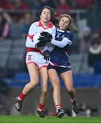 10 December 2022; Cathriona McConnell of Donaghmoyne and Chloe Costello of Kilkerrin-Clonberne collide during the 2022 currentaccount.ie LGFA All-Ireland Senior Club Football Championship Final match between Donaghmoyne of Monaghan, and Kilkerrin-Clonberne of Galway at Croke Park in Dublin. Photo by Ben McShane/Sportsfile