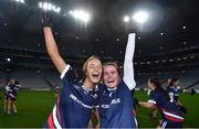 10 December 2022; Siobhán Divilly, left, and Nicola Ward of Kilkerrin-Clonberne celebrate after the 2022 currentaccount.ie LGFA All-Ireland Senior Club Football Championship Final match between Donaghmoyne of Monaghan, and Kilkerrin-Clonberne of Galway at Croke Park in Dublin. Photo by Ben McShane/Sportsfile