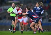 10 December 2022; Rosemary Courtney of Donaghmoyne in action against Lisa Finnegan of Kilkerrin-Clonberne during the 2022 currentaccount.ie LGFA All-Ireland Senior Club Football Championship Final match between Donaghmoyne of Monaghan, and Kilkerrin-Clonberne of Galway at Croke Park in Dublin. Photo by Ben McShane/Sportsfile