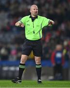 10 December 2022; Referee Jonathan Murphy during the 2022 currentaccount.ie LGFA All-Ireland Senior Club Football Championship Final match between Donaghmoyne of Monaghan, and Kilkerrin-Clonberne of Galway at Croke Park in Dublin. Photo by Ben McShane/Sportsfile