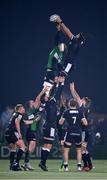 10 December 2022; Sebastian de Chaves of Newcastle Falcons takes possession in a lineout ahead of Niall Murray of Connacht during the EPCR Challenge Cup Pool A Round 1 match between Connacht and Newcastle Falcons at The Sportsground in Galway. Photo by Seb Daly/Sportsfile