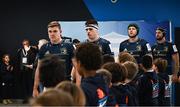 10 December 2022; Leinster players, from left, Garry Ringrose, Dan Sheehan, Ryan Baird and Caelan Doris in the tunnel before the Heineken Champions Cup Pool A Round 1 match between Racing 92 and Leinster at Stade Océane in Le Havre, France. Photo by Harry Murphy/Sportsfile