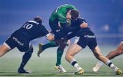 10 December 2022; Cathal Forde of Connacht is tackled by Tian Schoeman, left, and Tom Penny of Newcastle Falcons during the EPCR Challenge Cup Pool A Round 1 match between Connacht and Newcastle Falcons at The Sportsground in Galway. Photo by Seb Daly/Sportsfile