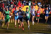 11 December 2022; Andrew Coscoran of Ireland, centre, competing in the 4x1500m mixed relay during the SPAR European Cross Country Championships at Piemonte-La Mandria Park in Turin, Italy. Photo by Sam Barnes/Sportsfile