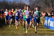 11 December 2022; Darragh McElhinney of Ireland, right, and Charles Hicks of Great Britain competing in the U23 men's 8000m during the SPAR European Cross Country Championships at Piemonte-La Mandria Park in Turin, Italy. Photo by Sam Barnes/Sportsfile