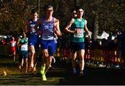 11 December 2022; Darragh McElhinney of Ireland, right, competing in the U23 men's 8000m during the SPAR European Cross Country Championships at Piemonte-La Mandria Park in Turin, Italy. Photo by Sam Barnes/Sportsfile