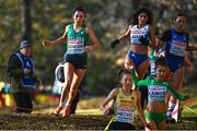 11 December 2022; Danielle Donegan of Ireland, left, competing in the U23 Women's 6500m during the SPAR European Cross Country Championships at Piemonte-La Mandria Park in Turin, Italy. Photo by Sam Barnes/Sportsfile