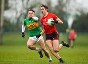 11 December 2022; David Clifford of Fossa in action against Kyle Kelleher of Kilmurry during the AIB Munster GAA Football Junior Club Championship Final match between Fossa and Kilmurry at Mallow GAA Sports Complex in Cork. Photo by Michael P Ryan/Sportsfile