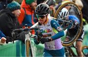 11 December 2022; Sara Bonillo Talens of Spain during the Womens Elite race during Round 9 of the UCI Cyclocross World Cup at the Sport Ireland Campus in Dublin. Photo by Ramsey Cardy/Sportsfile