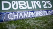 11 December 2022; Frost is seen on a flag before the Heineken Champions Cup Pool B Round 1 match between Munster and Toulouse at Thomond Park in Limerick. Photo by Harry Murphy/Sportsfile