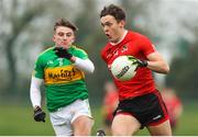 11 December 2022; David Clifford of Fossa in action against Kyle Kelleher of Kilmurry during the AIB Munster GAA Football Junior Club Championship Final match between Fossa and Kilmurry at Mallow GAA Sports Complex in Cork. Photo by Michael P Ryan/Sportsfile