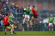 11 December 2022; Laurence Ashling of Kilmurry in action against Paudie Clifford of Fossa during the AIB Munster GAA Football Junior Club Championship Final match between Fossa and Kilmurry at Mallow GAA Sports Complex in Cork. Photo by Michael P Ryan/Sportsfile