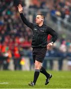 11 December 2022; Referee Niall Quinn during the AIB Munster GAA Football Junior Club Championship Final match between Fossa and Kilmurry at Mallow GAA Sports Complex in Cork. Photo by Michael P Ryan/Sportsfile