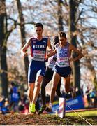 11 December 2022; Jakob Ingebrigtsen of Norway, right, competing in the senior men's 10000m during the SPAR European Cross Country Championships at Piemonte-La Mandria Park in Turin, Italy. Photo by Sam Barnes/Sportsfile