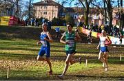 11 December 2022; Pierre Murchan of Ireland, centre, competing in the senior men's 10000m during the SPAR European Cross Country Championships at Piemonte-La Mandria Park in Turin, Italy. Photo by Sam Barnes/Sportsfile