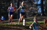 11 December 2022; Ann Marie McGlynn of Ireland, centre, competing in the senior women's 8000m during the SPAR European Cross Country Championships at Piemonte-La Mandria Park in Turin, Italy. Photo by Sam Barnes/Sportsfile