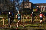 11 December 2022; Aoibhe Richardson of Ireland, left, competing in the senior women's 8000m during the SPAR European Cross Country Championships at Piemonte-La Mandria Park in Turin, Italy. Photo by Sam Barnes/Sportsfile