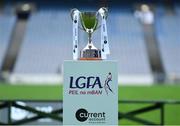 10 December 2022; A general view of the cup before the 2022 currentaccount.ie LGFA All-Ireland Intermediate Club Football Championship Final match between Longford Slashers of Longford and Mullinahone of Tipperary at Croke Park in Dublin. Photo by Tyler Miller/Sportsfile