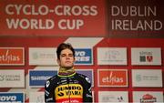 11 December 2022; Wout van Aert of Belgium after the Mens Elite race during Round 9 of the UCI Cyclocross World Cup at the Sport Ireland Campus in Dublin. Photo by Ramsey Cardy/Sportsfile