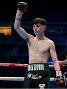 10 December 2022; Conor Quinn during his flyweight bout against Stephen Jackson at the SSE Arena in Belfast. Photo by Ramsey Cardy/Sportsfile