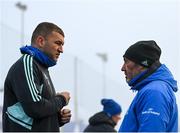 12 December 2022; Forwards and scrum coach Robin McBryde speaks with Ross Molony during a Leinster Rugby squad training session at Energia Park in Dublin. Photo by Harry Murphy/Sportsfile