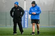 12 December 2022; Forwards and scrum coach Robin McBryde and Kicking coach and lead performance analyst Emmet Farrell during a Leinster Rugby squad training session at Energia Park in Dublin. Photo by Harry Murphy/Sportsfile