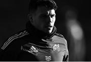14 December 2022; (EDITOR'S NOTE; Image has been converted to black & white) Calvin Nash during a Munster Rugby squad training session at Thomond Park in Limerick. Photo by Piaras Ó Mídheach/Sportsfile