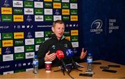 15 December 2022; Head coach Leo Cullen during a Leinster Rugby press conference at Leinster HQ in Dublin. Photo by Harry Murphy/Sportsfile