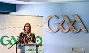 15 December 2022; GaaGo presenter Grainne McElwain at the media launch of the GAAGO 2023 at Croke Park in Dublin. Photo by Eóin Noonan/Sportsfile