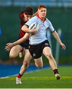 15 December 2022; Calum Murphy of Kildare Town CS makes a break during the Bank of Ireland Leinster Rugby Division 3A SCT Development Shield match between Kildare Town Community College and St. Mary's Secondary School, Edenderry at Energia Park in Dublin. Photo by Ben McShane/Sportsfile
