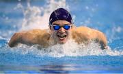 15 December 2022; Cormac Rynn of Trident SC competing in the Men's 200m butterfly final during day one of the Irish National Winter Swimming Championships 2022 at the National Aquatic Centre, on the Sport Ireland Campus, in Dublin. Photo by David Fitzgerald/Sportsfile