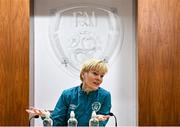 16 December 2022; Republic of Ireland Manager Vera Pauw during a press conference at FAI HQ in Abbotstown, Dublin. Photo by Piaras Ó Mídheach/Sportsfile