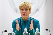 16 December 2022; Republic of Ireland Manager Vera Pauw during a press conference at FAI HQ in Abbotstown, Dublin. Photo by Piaras Ó Mídheach/Sportsfile